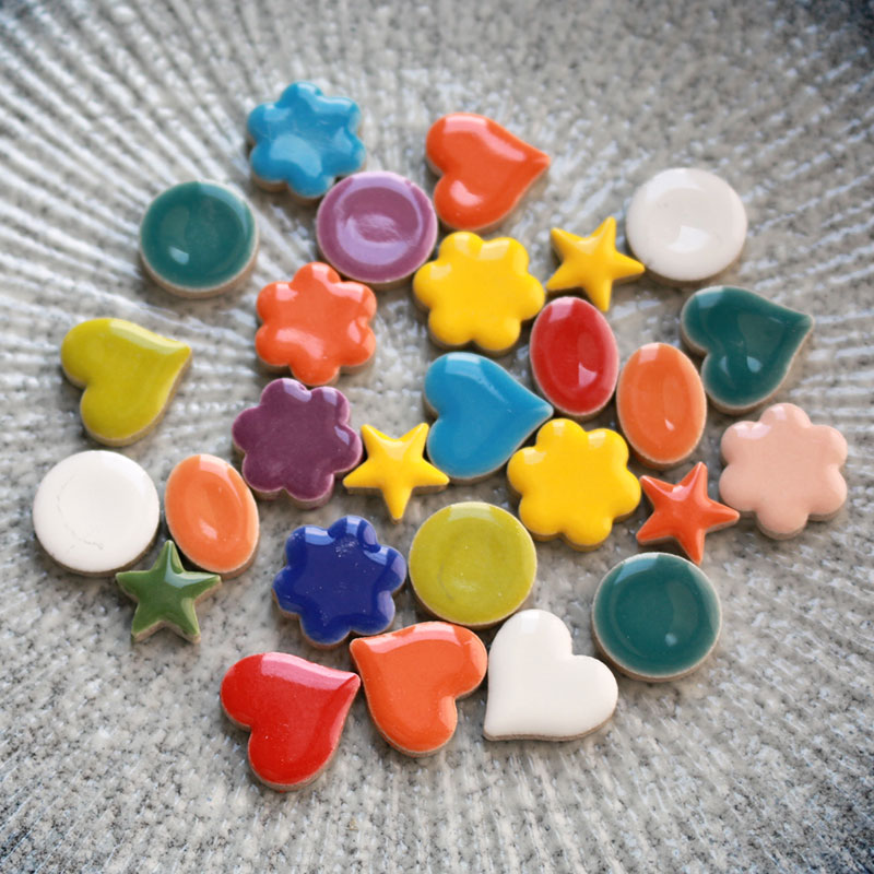 Azulejos de mosaico de porcelana de 50g, manualidades DIY, azulejos de cerámica, materiales para hacer mosaicos, piezas de hobby, artesanías a granel: Rosa