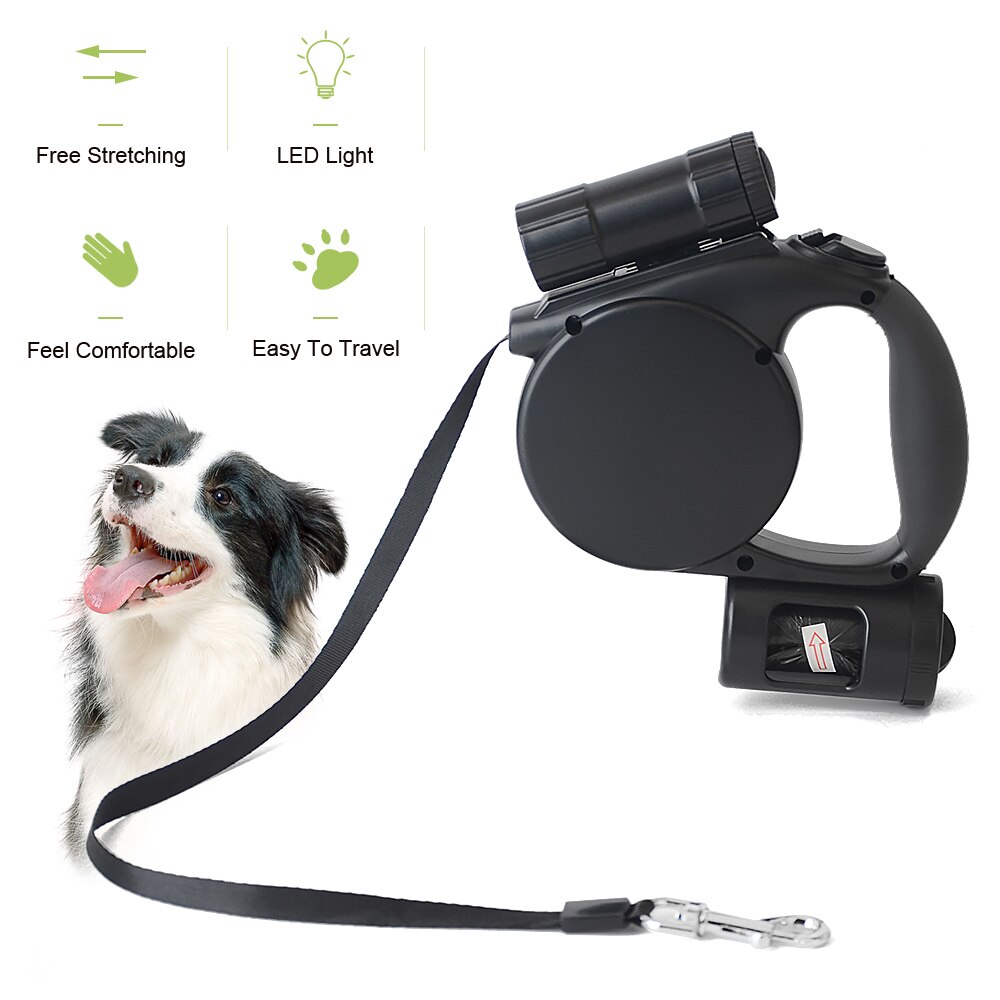 Versenkbare Hund Leine 4,5 M mit LED Taschenlampe Und Müll Tasche dauerhaft Nylon Hund leinen Für Kleine Mittelgroße Hunde