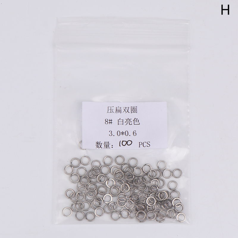 100 Stuks Split Ringen Vissen Rvs Lokken Ringen Zoutwater Terminal Tackles Split Ringen Vissen Connectors Snap Ringen: Blauw