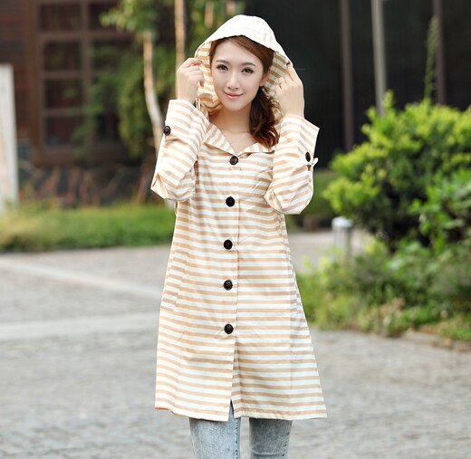 Good 100% waterproof foldable long polyester pvc rain coat raincoat hooded women clothing