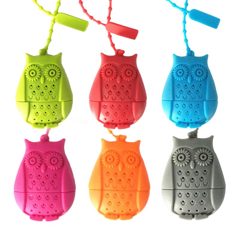 Cute Owl Tea Strainer Tea Bags Food Grade Silicone loose-leaf Tea Infuser Filter Diffuser Fun Cartoon Tea Accessories