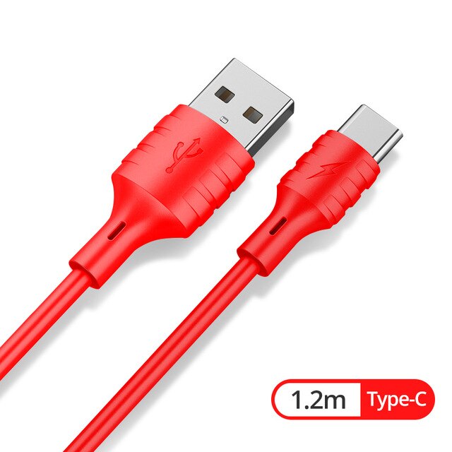 FONKEN kabel robić ładowarki telefonu komórkowego płynny silikonowy kabel USB typu C robić Huawei P30 kumpel 30 kabel mikro USB robić OPPO VIVO: czerwony rodzaj C kabel