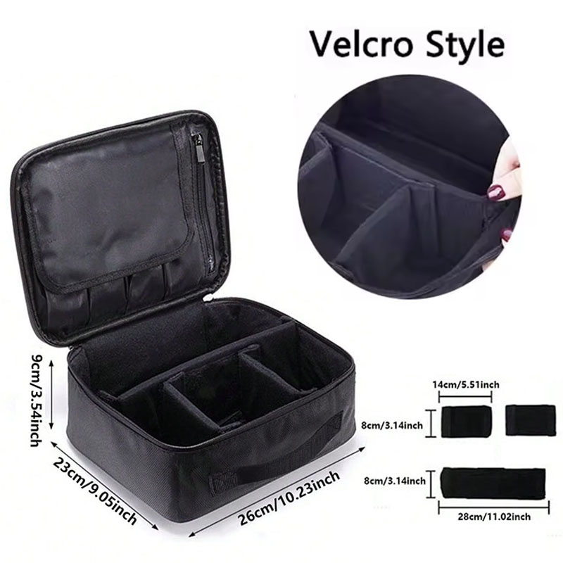Makeup bag Train Case Makeup Cosmetic bag Organizer Portable Artist Storage Bag With Adjustable Dividers Makeup Brush Case: SKY BLUE