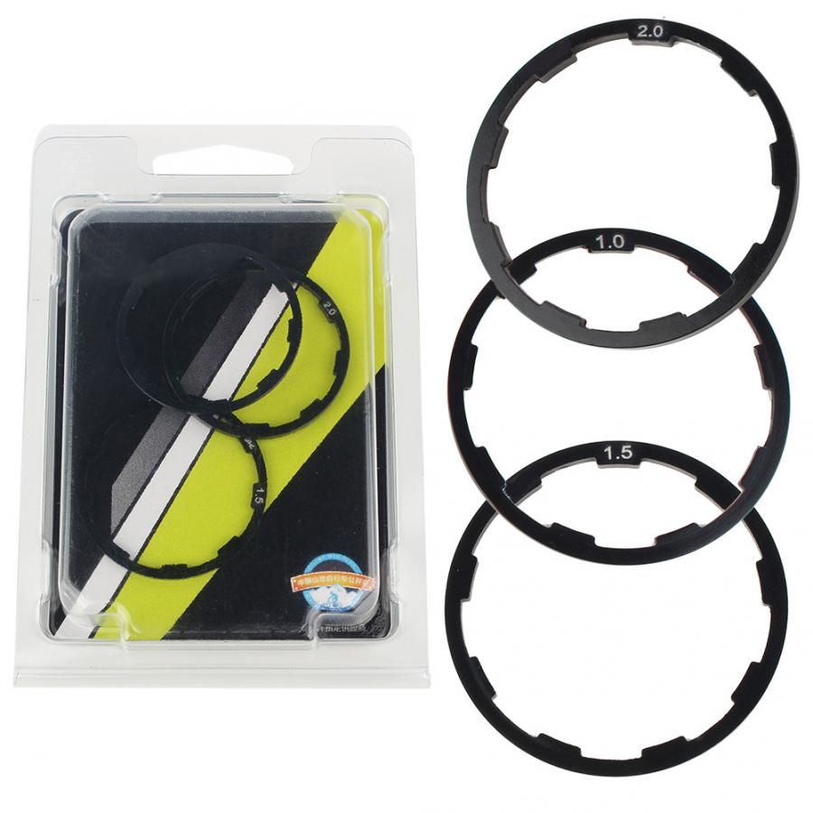 1mm+1.5mm+2mm Bicycle Grooved Hub Washer MTB Bottom Bracket Spacers Flywheel Cassette Gasket Road Bike