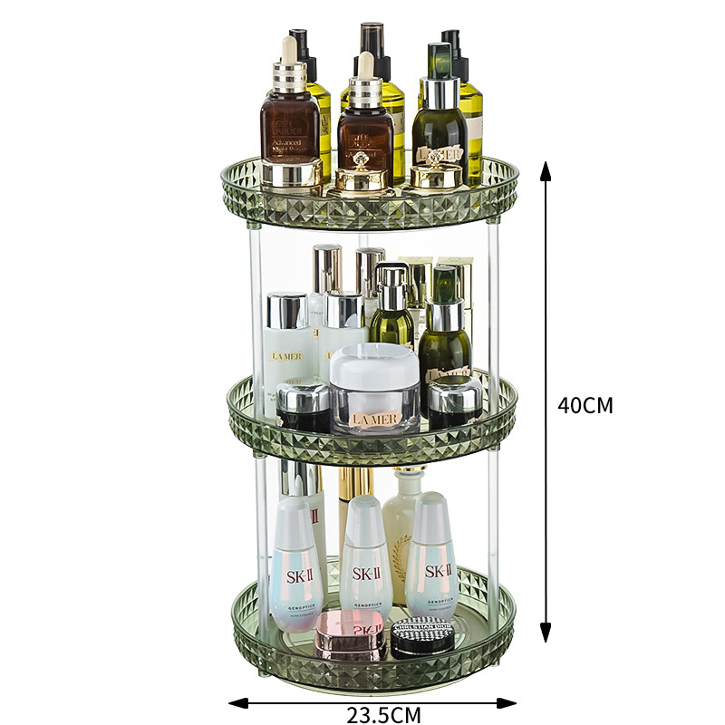 Luxury Dressing Table Cosmetic Rotating Storage Shelf Box Bathroom Desktop Shelf Perfume Skin Care Product Shelf Tray Shelf: MULTI