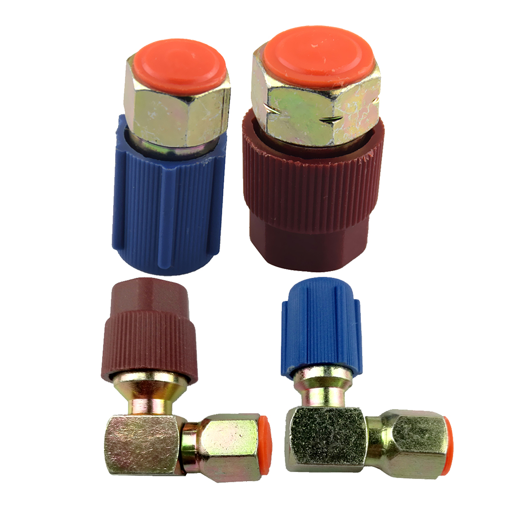 4 Pieces Car R12 to R134 A/C High &amp; Low Side Coupler Connectors Adapter