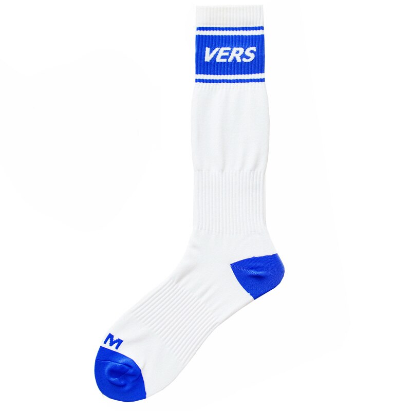 Calcetines de fútbol cómodos para hombre, medias de tubo largo, único, Sexy, Gay: White Blue-VERS