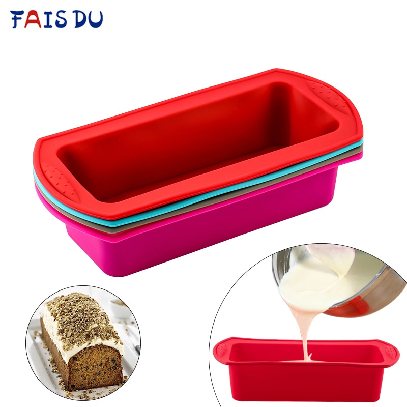 Rektangulär silikonform bakningsverktyg godis toast mögel påskbröd bakverktyg diy kök levererar tårta bakeware pan