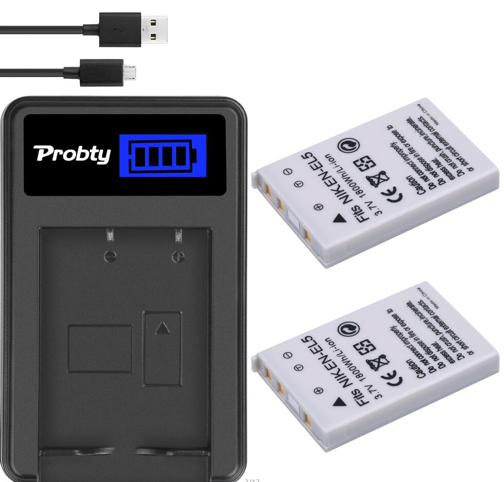 EN-EL5 Batterie + CHARGEUR pour Nikon 3700 4200 5200 5900 7900 P5000 P3 P4 S10 P90: 2battery and charger