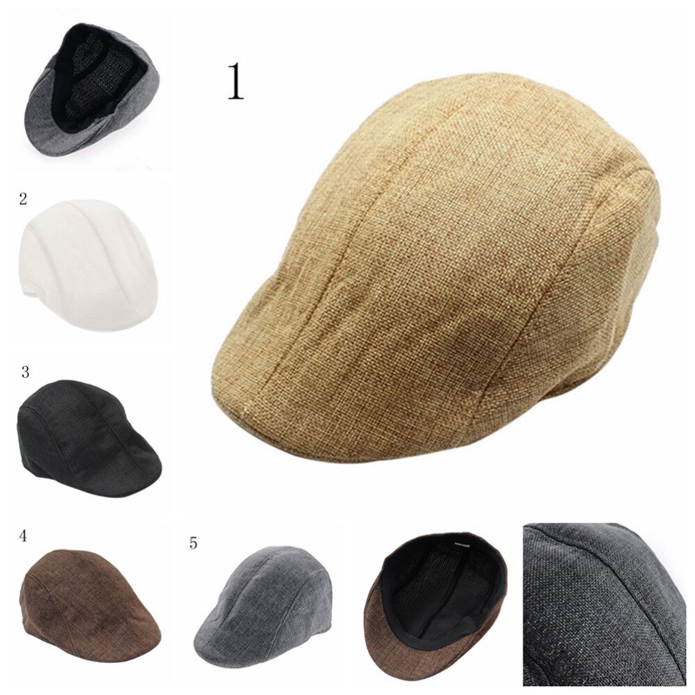 1PCS Mens Vintage Herringbone Flat Cap Peaked Riding Hat Beret Country Golf Hats Material: Cotton Blend