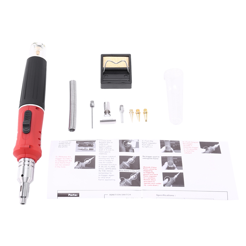 10 In 1 HS-1115K Butane Gas Soldering Iron Set For Welding Torch Tool HT-1934K SC