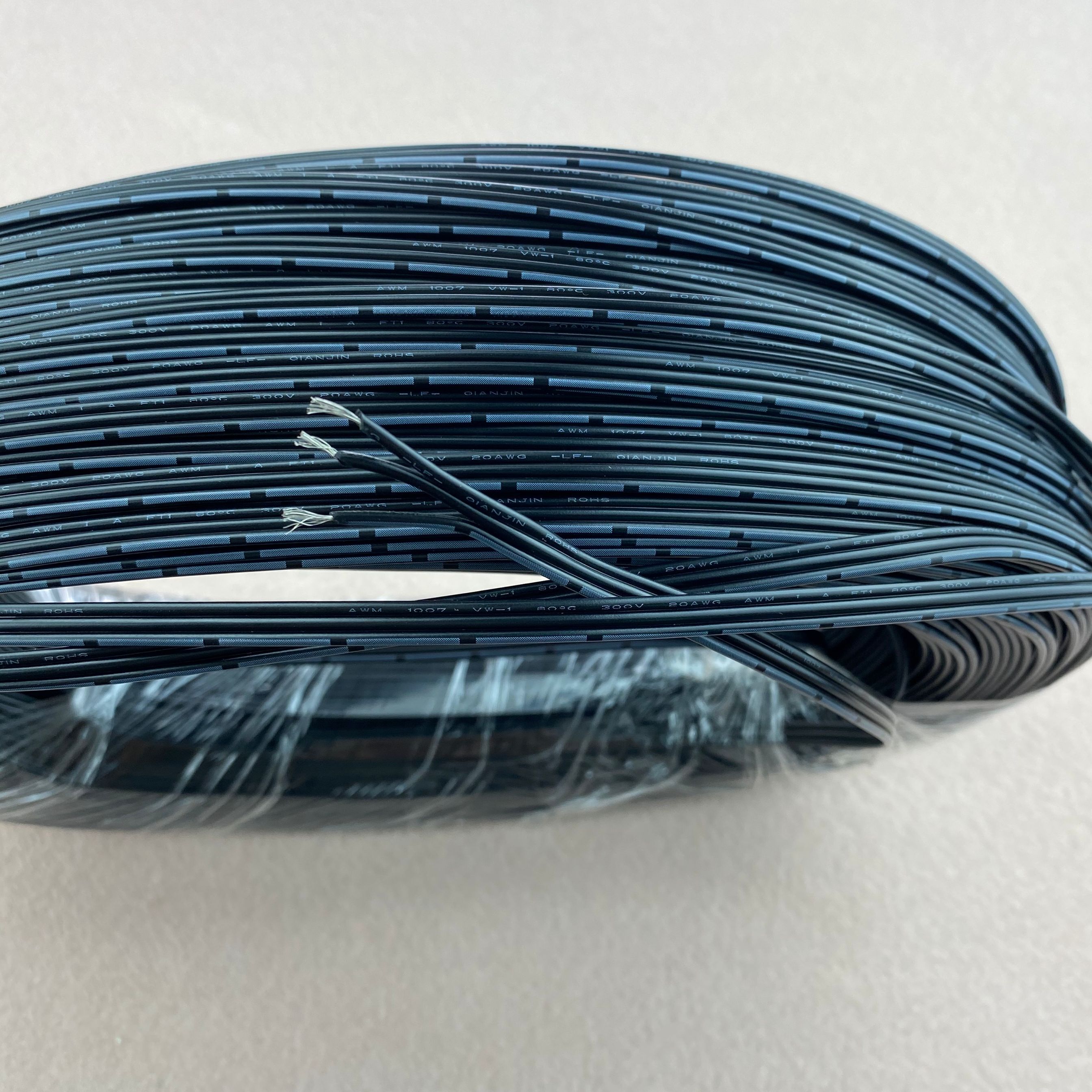 3pin black cable 20AWG for led module use;100m a roll