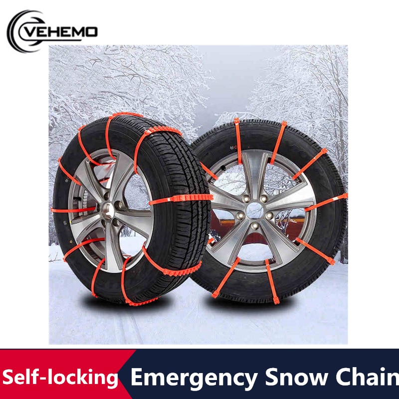 Vehemo skridsikre kæder plast orange vinter kørsel sne dæk bælte lastbil suv køretøjer dæk sne kæde nødsituation fortykket