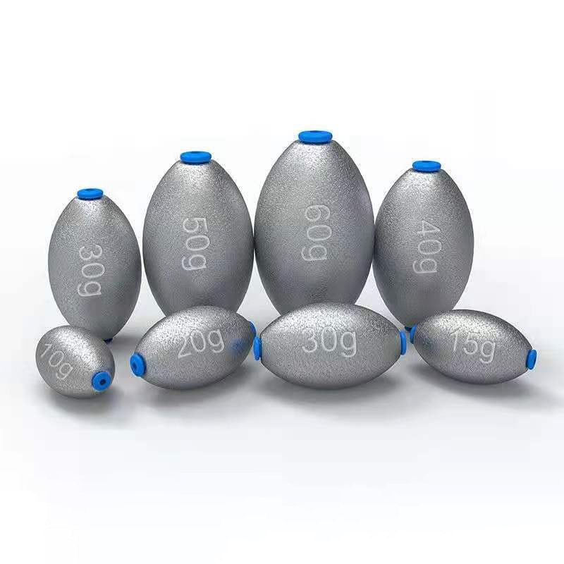 Plomos de plomo en forma de Oliva de 10 piezas, peso de pesca de plomo hueco de 1g-10g con conector de gancho de tubo de plástico, accesorios de aparejos de pesca