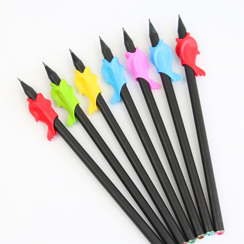 5pc Preschoolers Pupils Hold A Pen Device To Hold A Pen Correction Pen Pencil Writing Tool Silica Gel