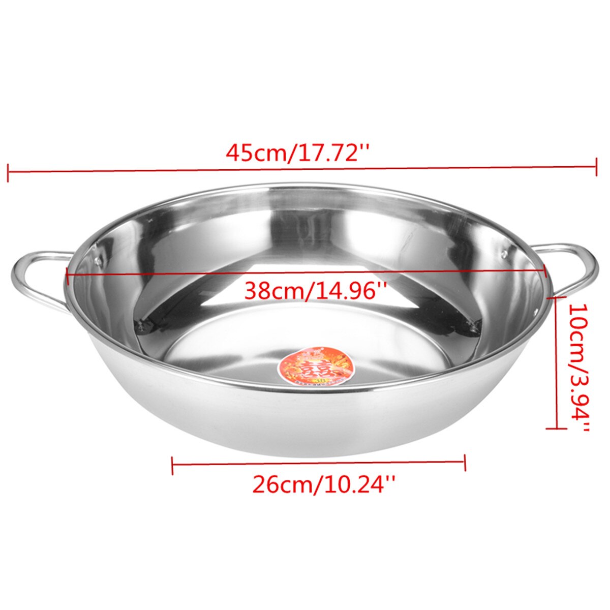 38cm Stainless Steel Pot Induction Cooker Gas Stove Compatible Pots Multifunction Home Kitchen Cookware Soup Cooking Pot