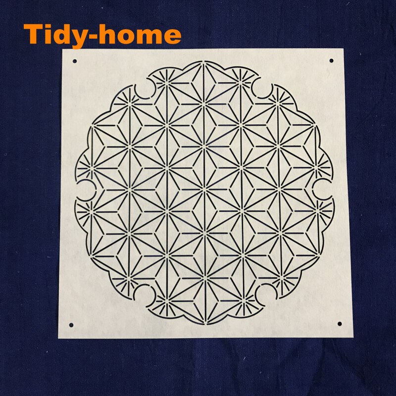 Sashiko – pochoir classique de grande taille, modèle de dessin, diamètre de 20cm, accessoires: Hemp Leaf Snow Wheel