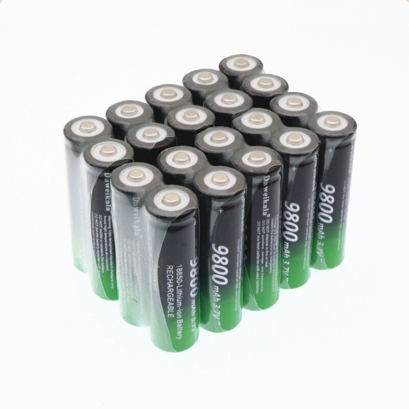 Originalt 18650 batteri 3.7v 9800 mah 18650 li- ion batteri oppladbart batteri til lommelykt