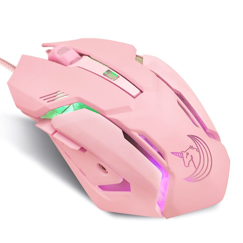 Mouse Da Gioco Cablato A LED Rosa D.VA - Ergonomico 3200 DPI Per PC E Mac - 5