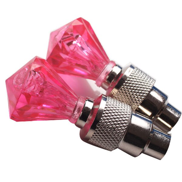 2 Stuks Fietsverlichting Motion Sensor Led Verlichting Met Batterijen Voor Road Mtb Mountainbike Band Band Ventiel Fiets Accessoires: red gem