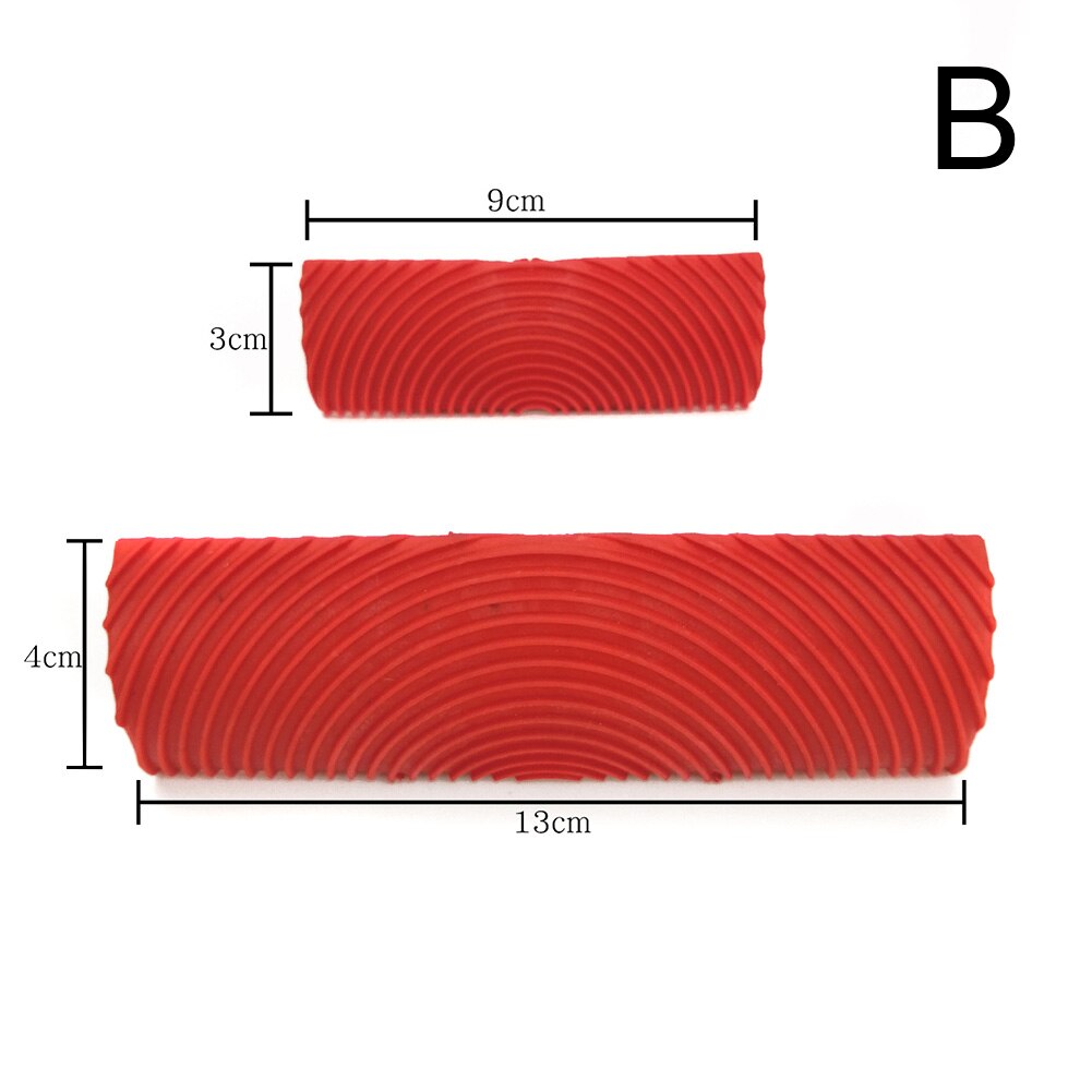 Household Wall Art Paint Rubber Wood Graining DIY Tool Set Red 2 in 1 Wood Graining Tool _WK: ms6