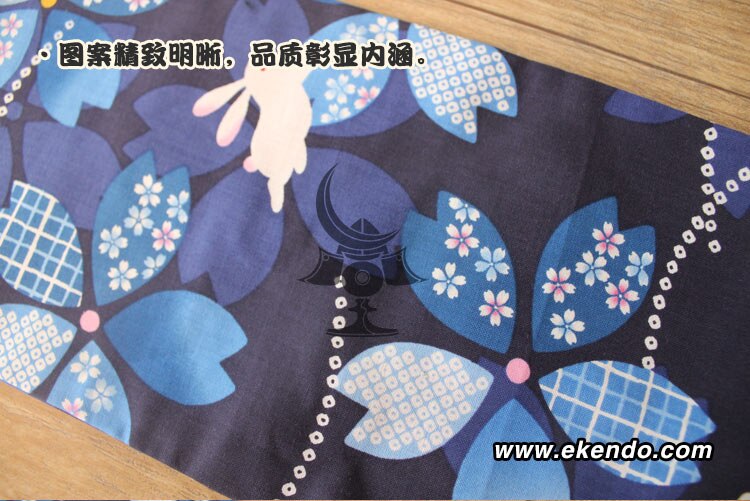 -ikendo.net - sg046 -  bomullsmaoyin mönster shinai väska- för tre shinais med axelrem - bomull kendo shinai