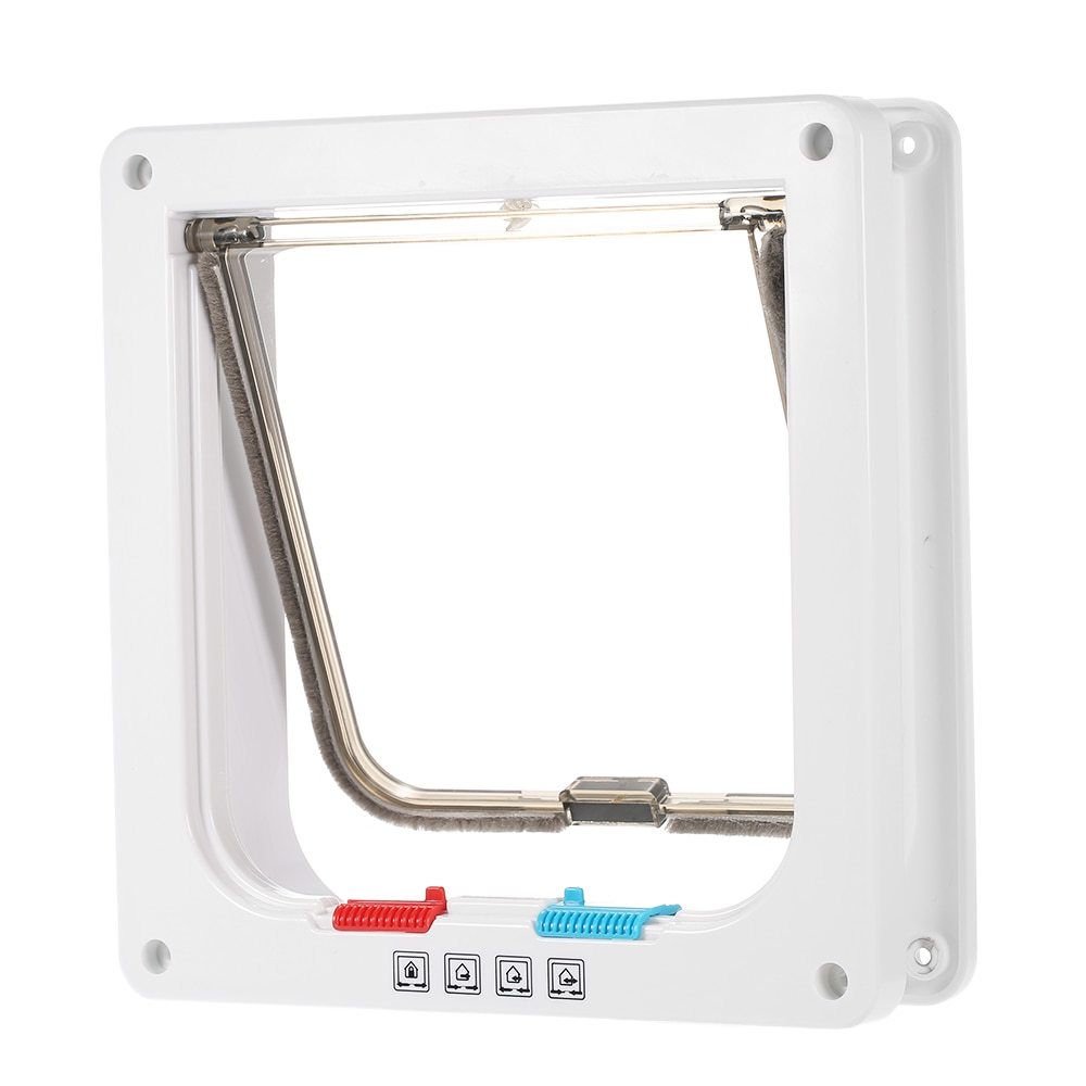 4-Way Locking Pet Door W/ Smart switches keep the house door closed but allow your pet to go in or out freely for Dog Cat Pet