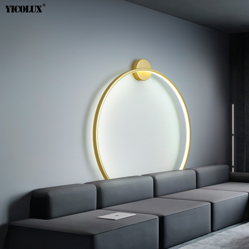 Lámparas de decoración de fondo circulares simples, nuevas luces LED modernas para pared, sala de estar, dormitorio, cabecera, pasillo, iluminación interior