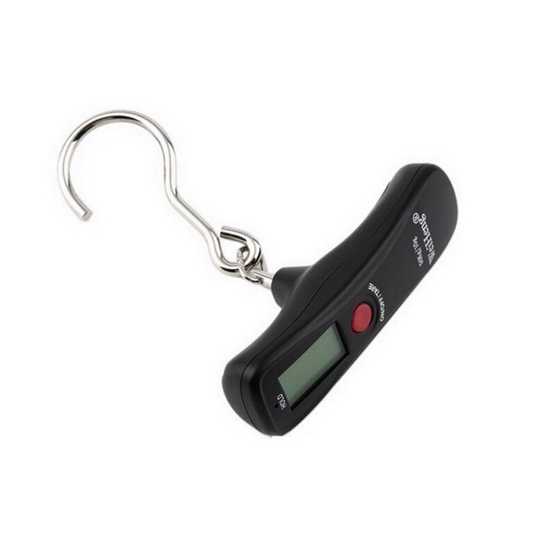 DIDIHOU Portable Mini Digital Hand Held Fish Hook Hanging Scale Electronic LED Display Weighting Luggage Scale Gram Balance: WH-A18L Black
