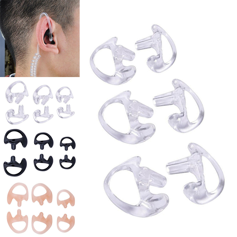 2 uds moldes para los oídos suave 2 vías Radio Earmold reemplazo de auricular inserto para tubo de bobina acústica kits de audio accesorios para auriculares