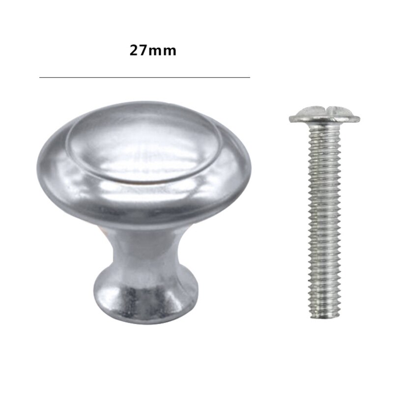 1pc Cabinet Door Knobs Brushed Nickel Round Drawer Handle Hardware Stainless Steel With Screw For Kitchen Bathroom .: A2