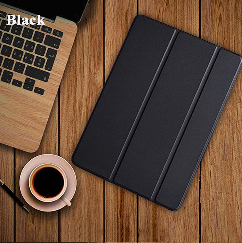 Funda de Tablet para Samsung Galaxy Tab A 10,1 ' SM-T580 T585 fundas Ultra delgadas wake Smart funda para sm-t580 funda protectora: Black