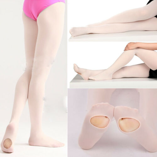 Mærke konvertible ensfarvede dansetights dansestrømpe balletstrømpebukser til børn &amp; voksne sml