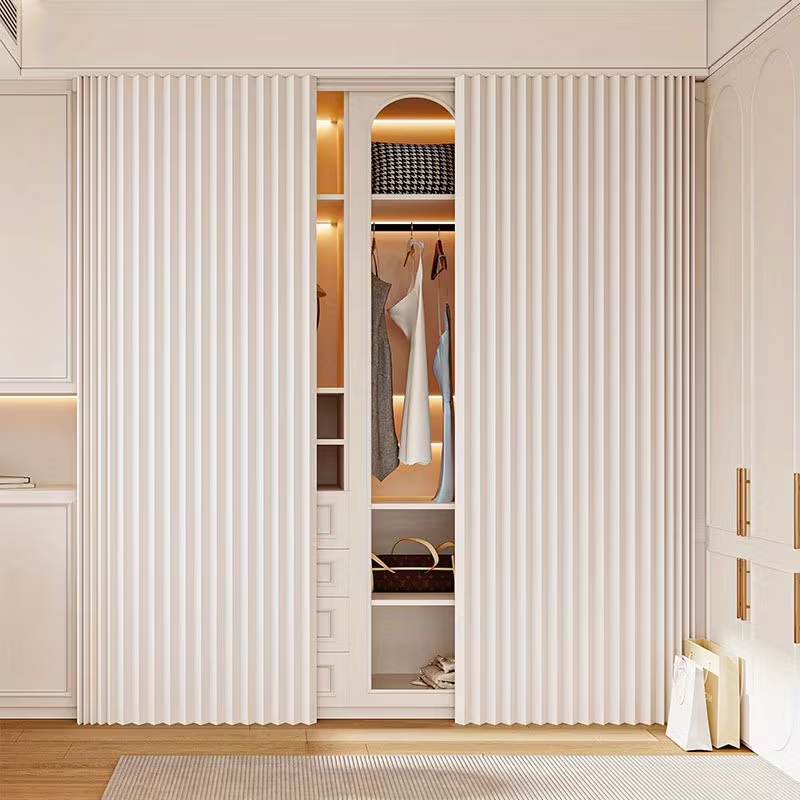 Super Thick Foldable Door Curtain with Hole-Free Invisible Storage Home Decor with Hanging Hooks Included: Beige / W60cm*H120cm