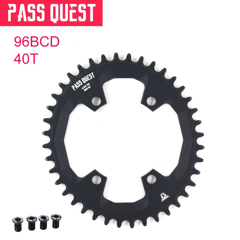 PASS QUEST oval Chainring 96BCD MTB Narrow Wide Bicycle Chainwheel 32/34/36/38/40/42T for deore xt M7000 M8000 M9000 Crankset: 40T