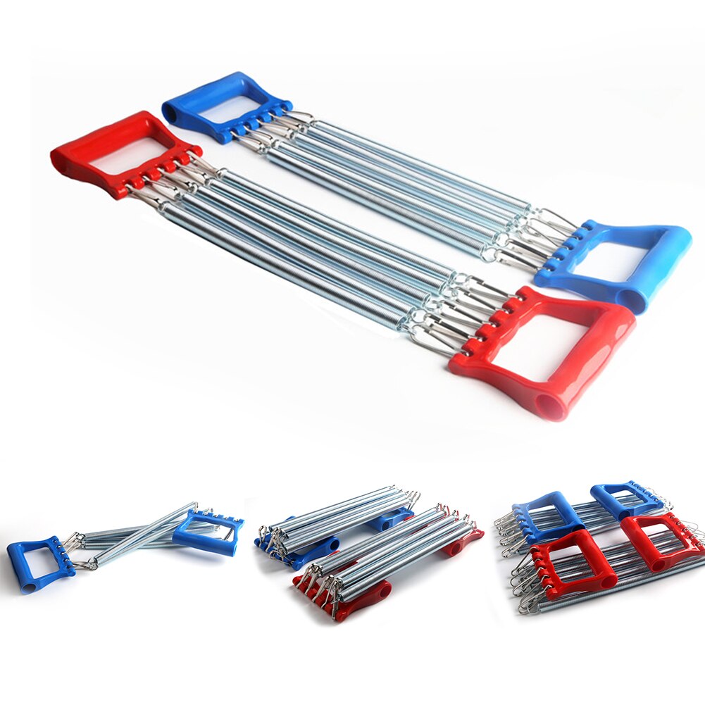 Borst Expander Hand Gripper 5 Springs Houten Handvat Verstelbare Sterkte Lente Spanner Fitness Multi Functie Pull Expander