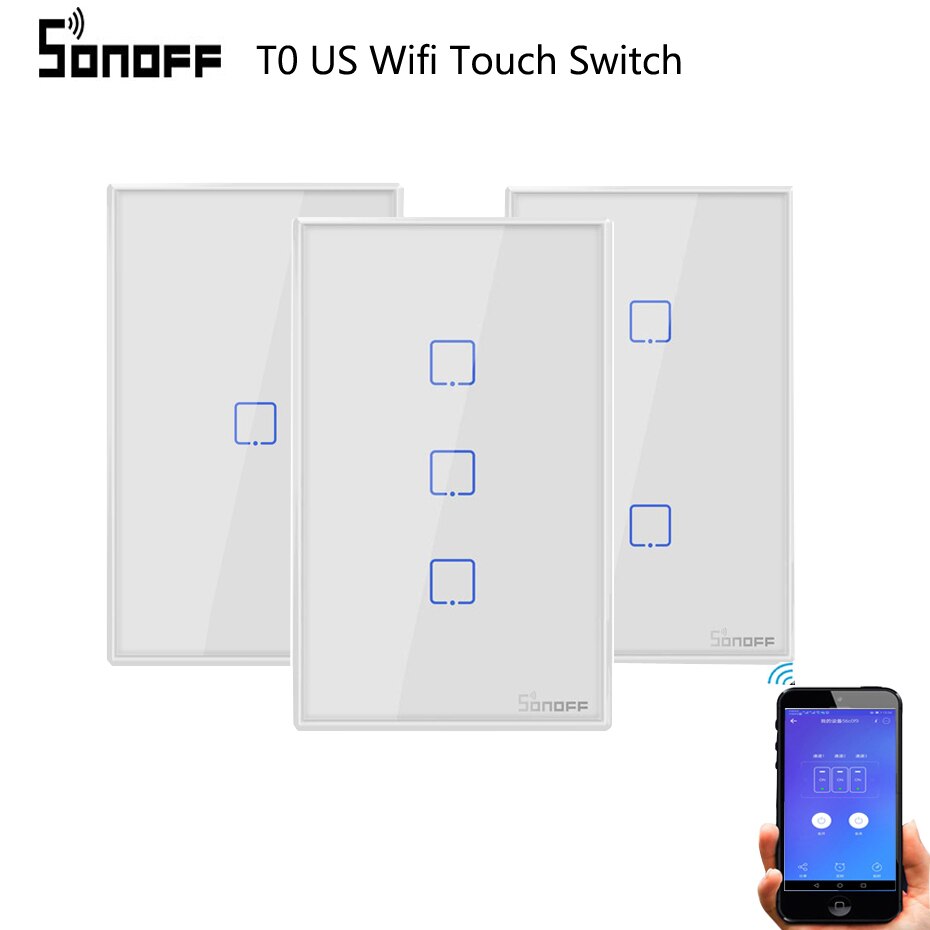 Sonoff WiFi Smart Switch T0 UNS EU 1 2 3 Gang Wand Touch Panel Wireless Remote lampe Smart Home Controller durch Alexa Google Hause