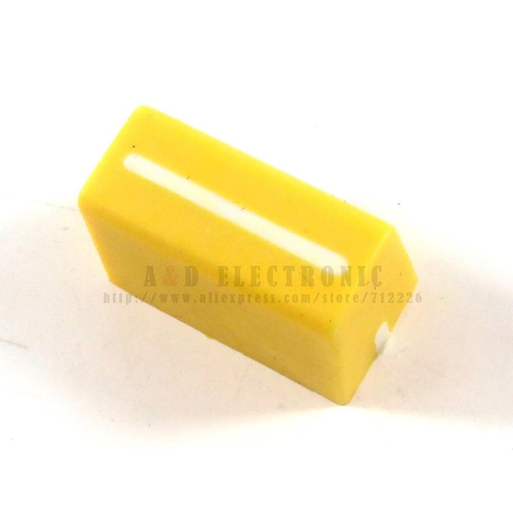 10 pz/lotto Nuovo Canale Crossfader Fader Calotta Del Pomello per RANE 57 TTM57 TTM57sl TTM57mk2 (di colore giallo)