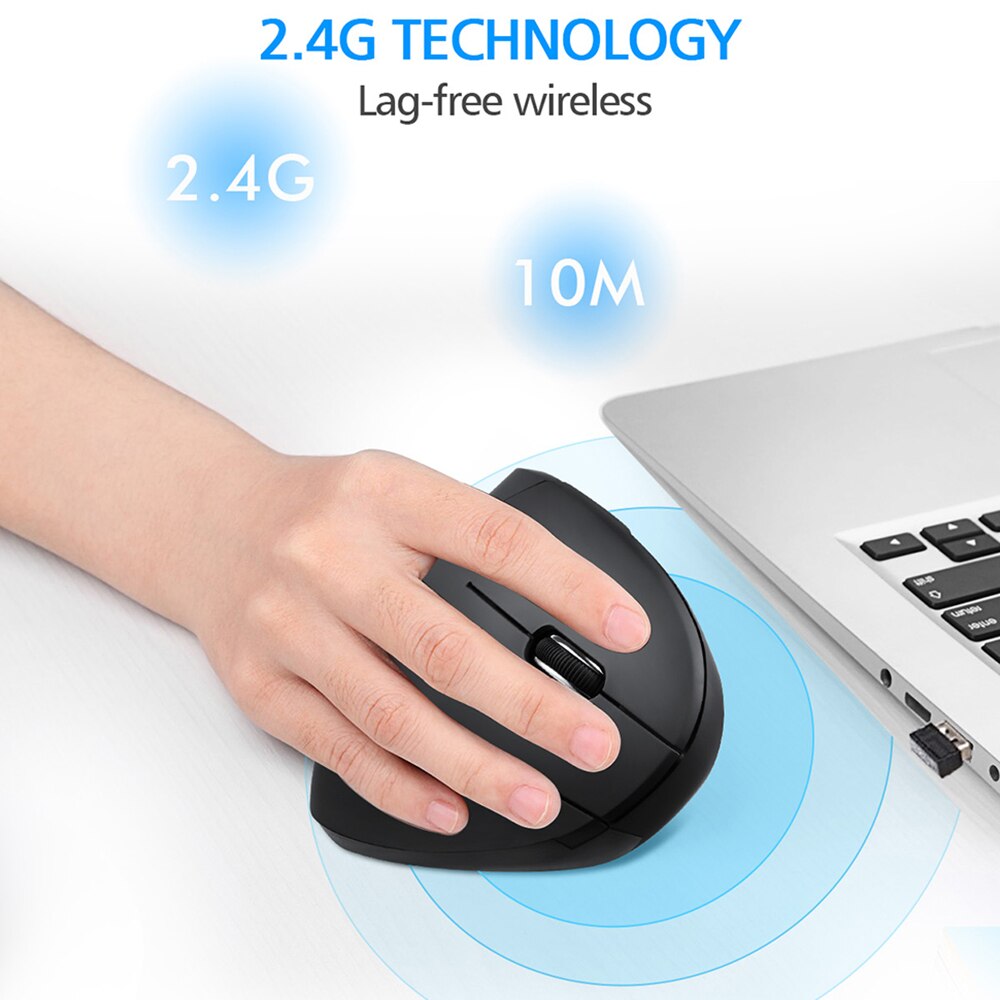 ONLIVING Ergonomic Wireless Gaming Mouse Vertical Right Hand 800 1200 1600 Dpi USB Light Pulse Healthy Mouse PC Computer Mouse