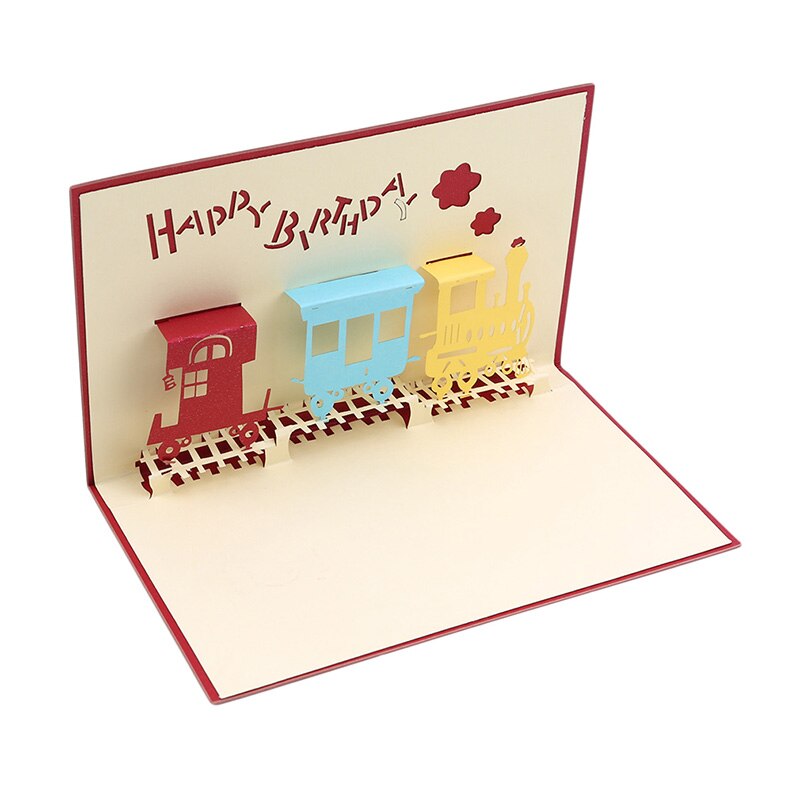 Tarjetas 3D UP invitaciones de boda invitación tren ducha boda felicitación tarjeta aniversario unicornio postal