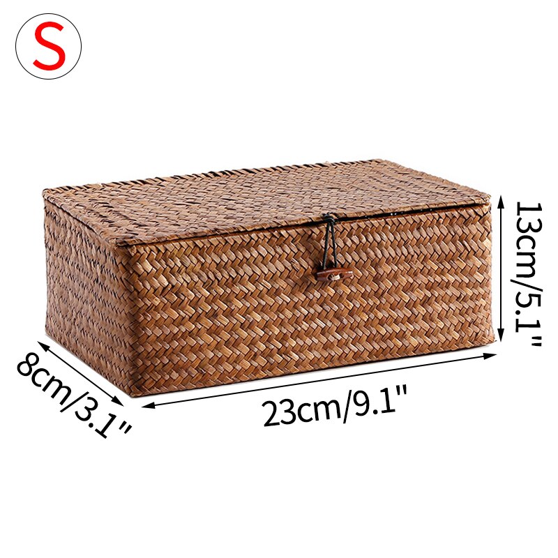 Cestas de almacenamiento de tela de maíz nórdico, contenedor de ropa, cesta tejida para la colada, caja de almacenamiento para cosméticos, restos de fruta hechos a mano: style1 S
