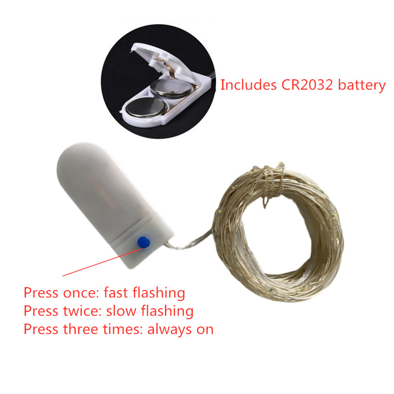 Guirnalda de luces LED con 3 modos, guirnaldas centelleantes alimentadas por batería, luces para dormitorio, boda, , cumpleaños, del día de la madre, decoración