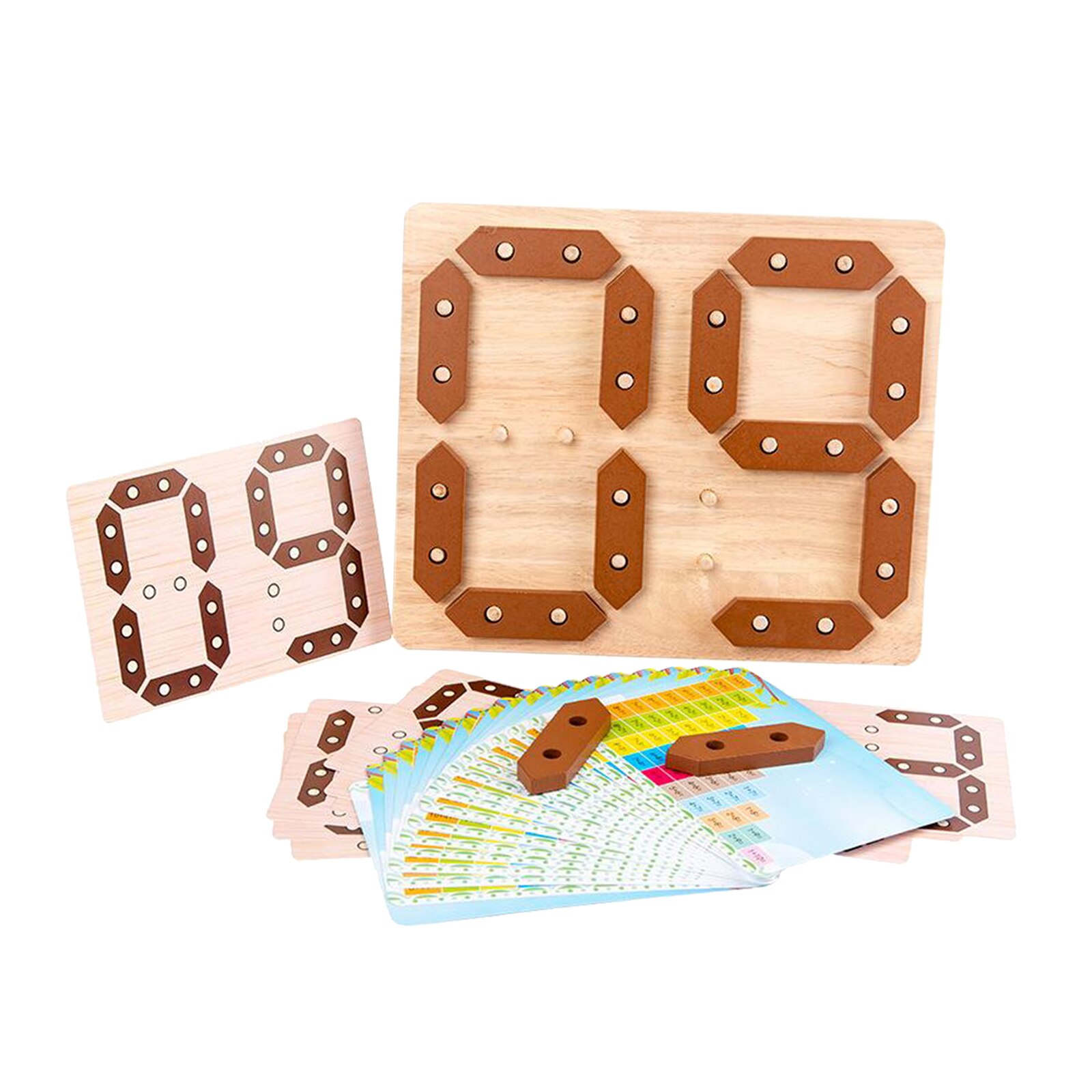 Wooden Number Puzzle Toys, Puzzle Game Preschool Stacking Blocks for Toddler,