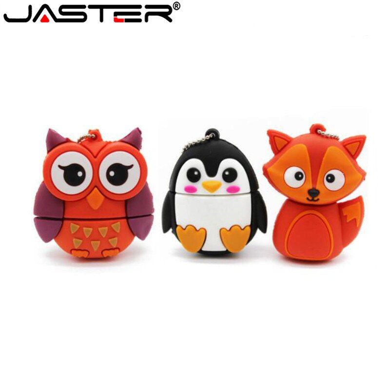 JASTER Cartoon penguin usb flash drive owl pendrive 4gb 8gb 16gb 32gb 64GB fox pendrives usb 2.0 cute animal memory stick