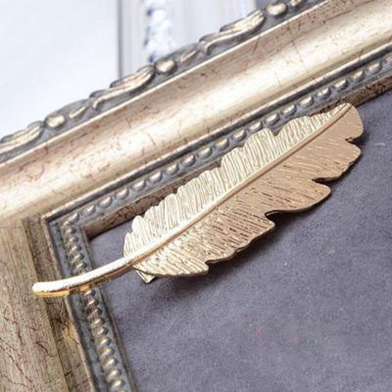 Fionto 1 stuks haarversieringen bladvorm dames haarspeldjes haarspeldjes veer haarstyling accessoires gereedschap  ce0515/5: Goud