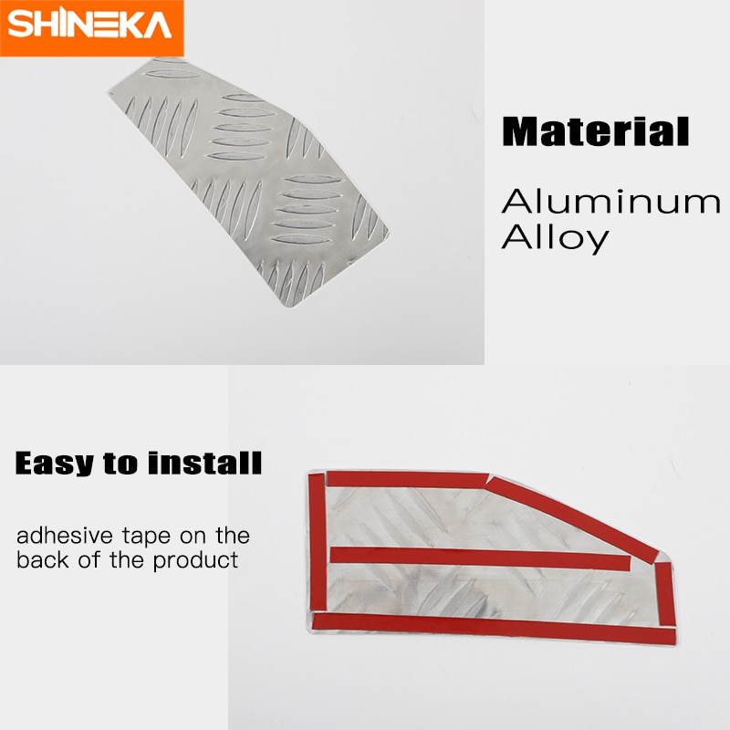 Shineka bilpedaler til suzuki jimny bil venstre fodstøtte pedal dekoration dækker skridsikkert tilbehør til suzuki jimny +