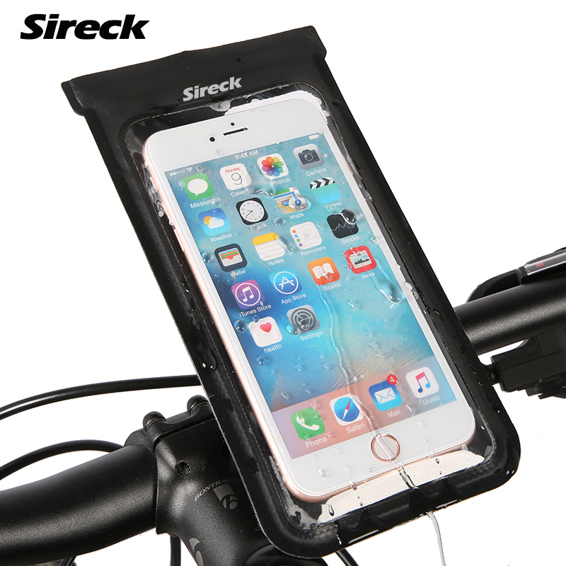 Sireck 6.0 tommer berøringsskærm vandtæt vejcykel telefonholder monteret cykel forrør styr smart mobiltelefon holder: S003bk