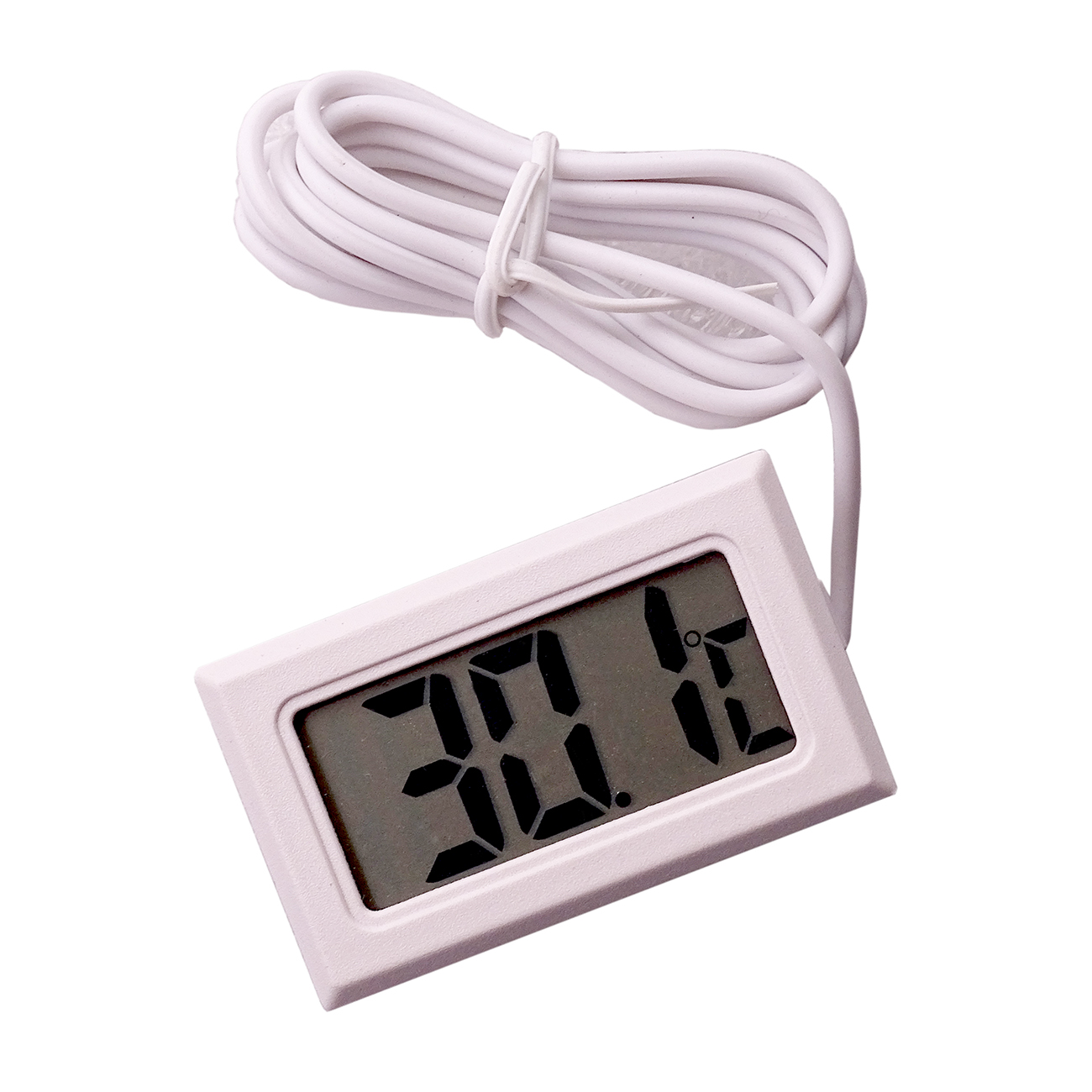 Mini Digital LCD Probe Fridge Freezer Thermometer Sensor Thermometer Thermograph For Aquarium Refrigerator Kit Chen Bar Use: WHITE