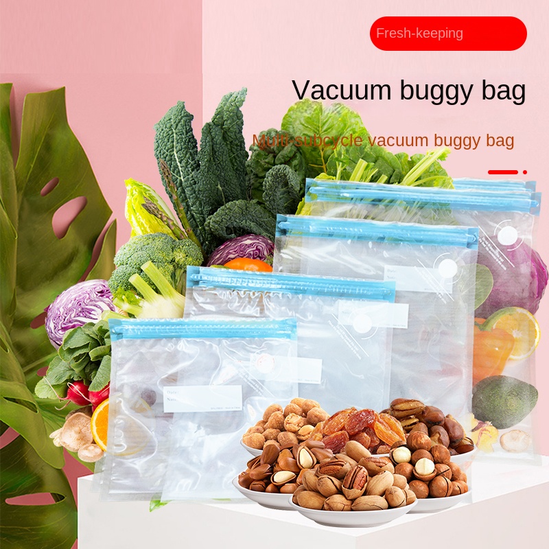Electric Air Valve Port Vacuum Food Fresh-Keeping Bag Recycling With Self Sealing Bag Packaging Storage Bag