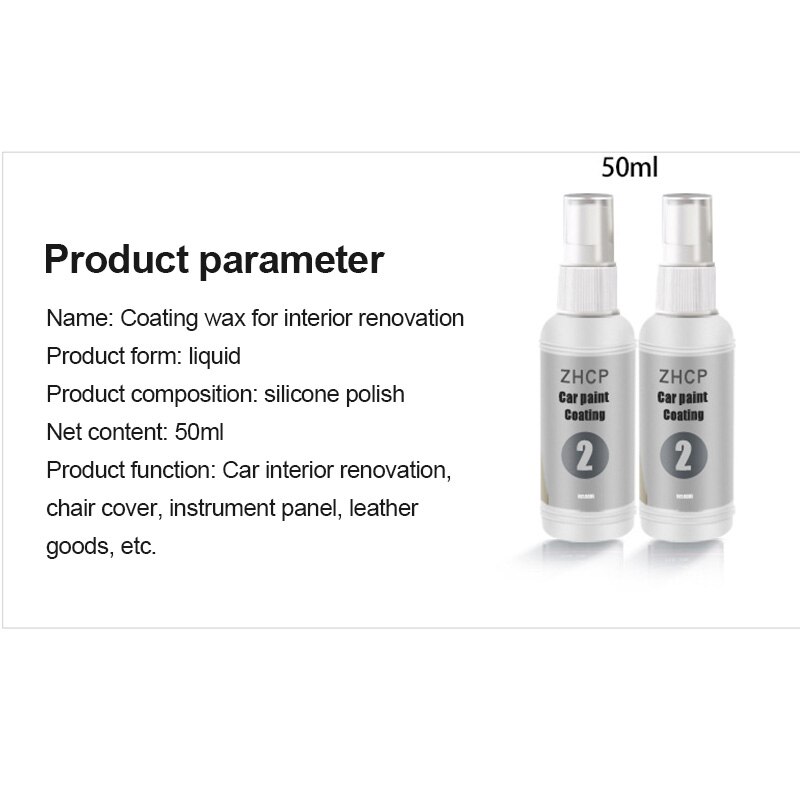 1PC 50ML Car interior renovation leather maintenance cleaner Car Wash interior renovation coating Refurbisher Agent